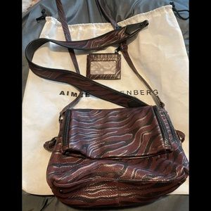 Aimee Kestenberg Leather Crossbody-The Night is Young-Merlot Zebra